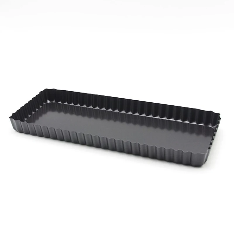Non-Stick Removable Loose Bottom Fluted Heavy Duty Pie Pan Bakeware  14inch Non-Stick Gold Rectangular Tart Quiche