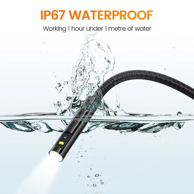 2022 New product pipe endoscope industrial borescope with 5 inch LCD screen 1080P HD 8mm video dual lens endoscope camera