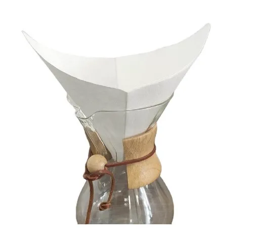 Natural 6 Cup Classic Bleached Large Square Pour Over Making Disposable Drip Chemex Filter Papers
