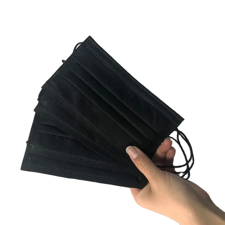 
Fashion Dustproof Non-woven Non-Medical Face Mask Full Protective Disposable Black 4ply 