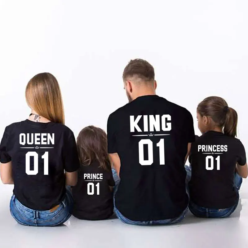 
family look matching clothes outfits father mother daughter son tshirt daddy mommy and me baby boy girl clothing queen mom dress 