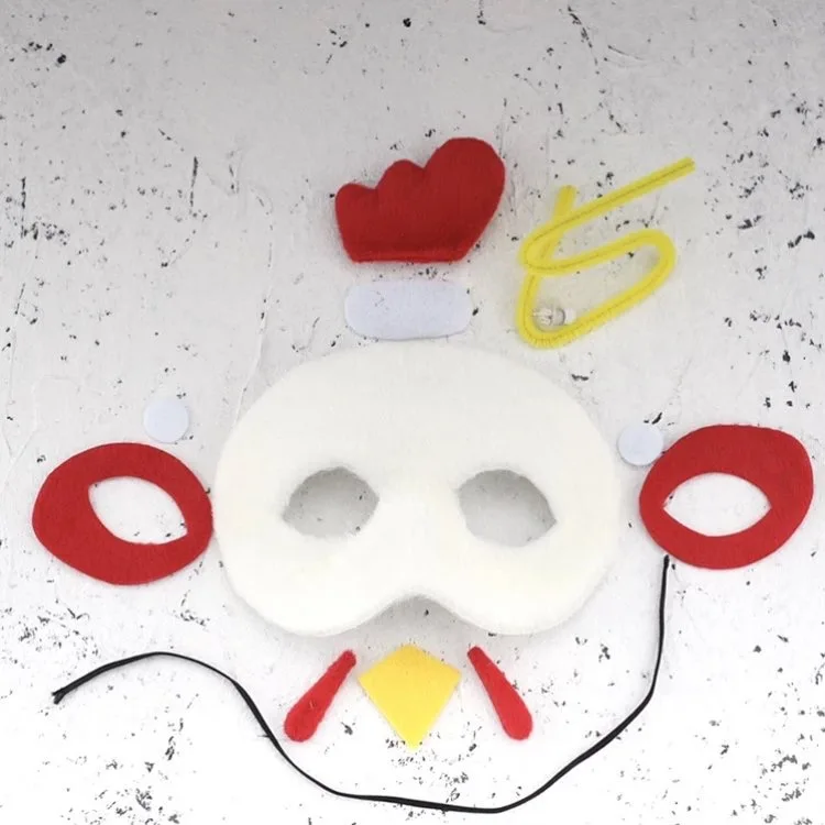 Cute Halloween DIY Fabric Cartoon Animals Masks with LED Lion Fox Raccoon Pink Panther Panda Rooster Unicorn DIY Masks for Kids