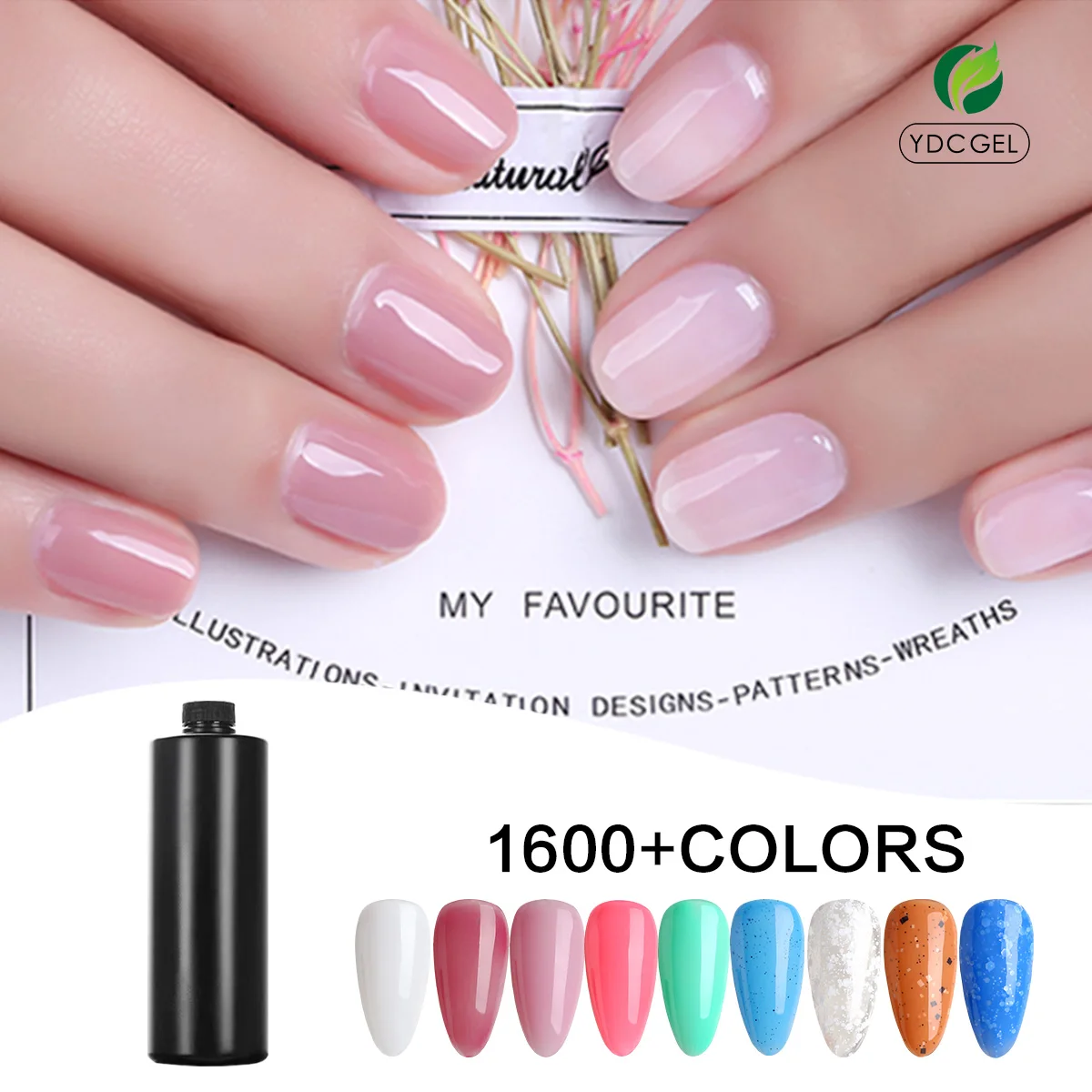 hema Free Rubber Base Gel Polish Soak Off Customs Logo Base Colorful nail rubber base