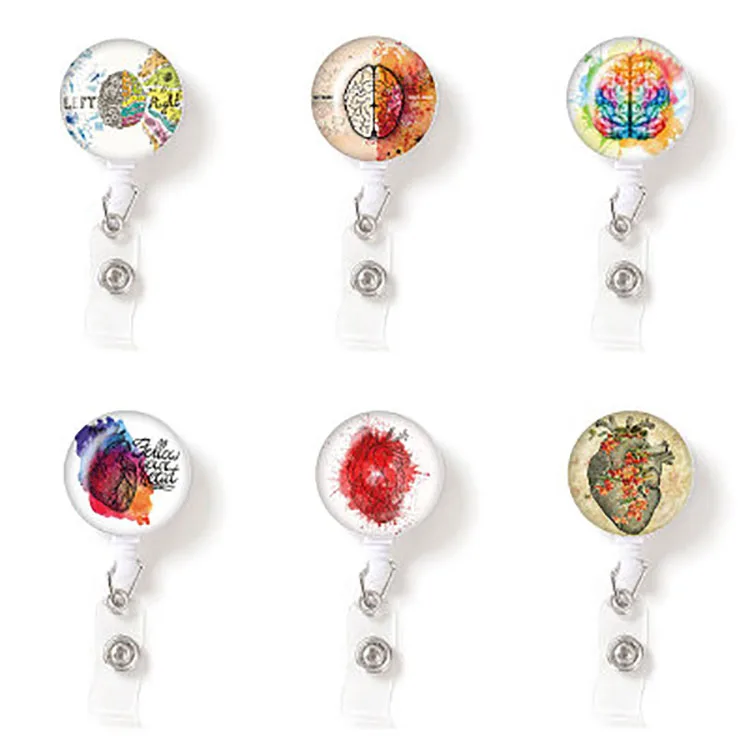 
New Medical Badge Reel Custom Human Organs Retractable ID Badge Holder 