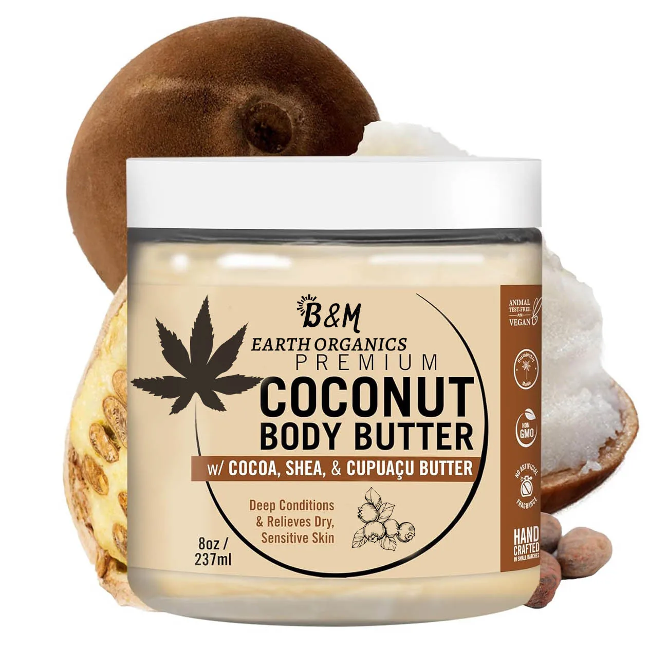 Coconut Body Butter for Women Dry Skin Body Cream Whipped Body Butter