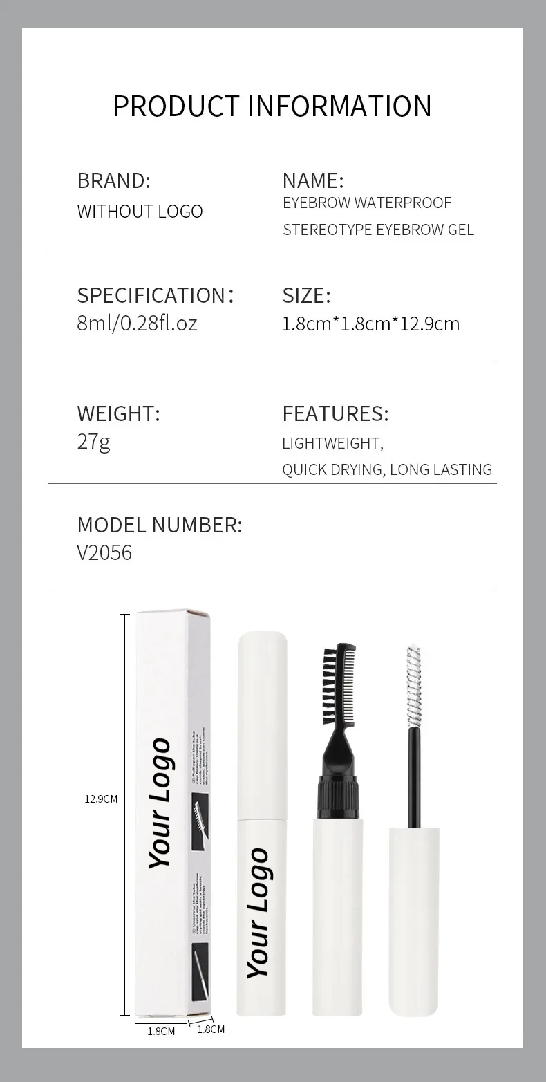 Private Label Brow Lamination Gel Transparent Brow Mascara Eyebrow Setting Gel For Sculpting Shaping Tamer