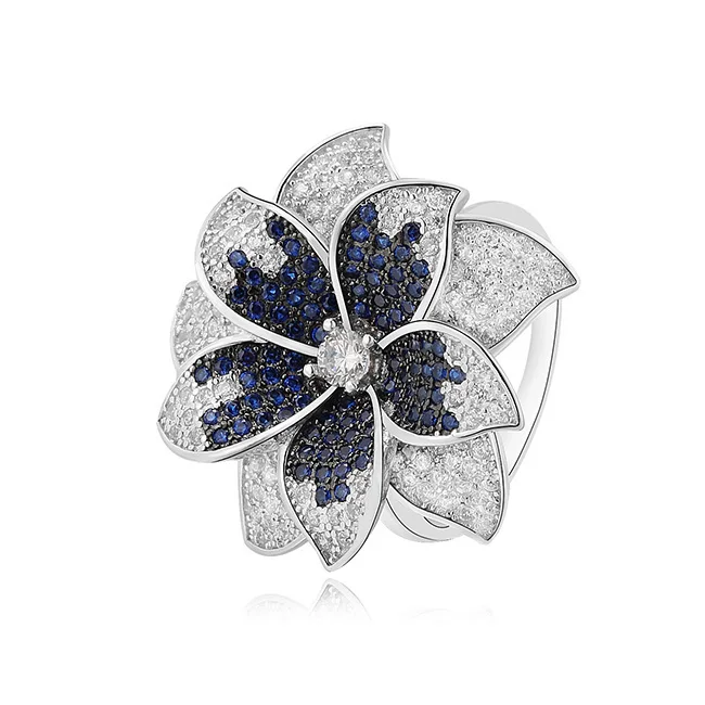 factory new designs  silver freshwater flower shape pearl ring