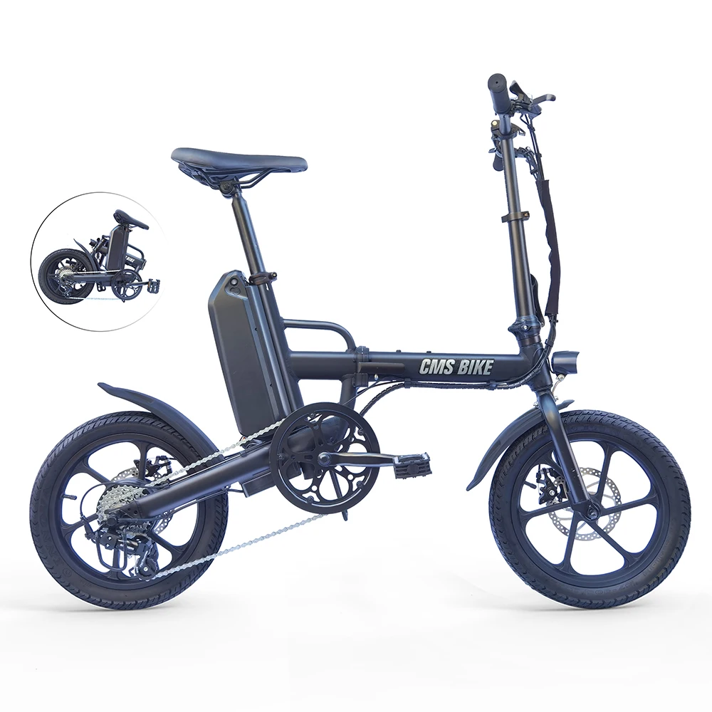  Adult Folding Electric Moped Bike Variable Speed Foldable E-bike 16 Inch