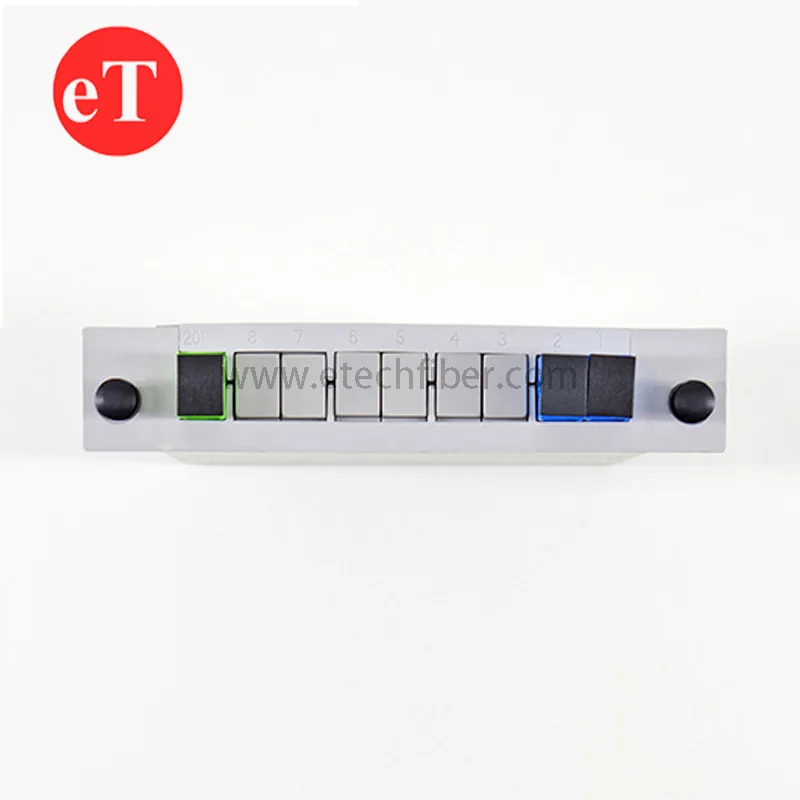 FTTH PON 1x2 SC UPC APC Plug In Card Type LGX Box Module Cassette PLC Fiber Optic Splitter