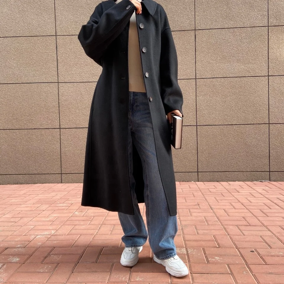 Street Style  Neck Long Sleeve Oversized Jersey 2020 Womens Fashion 100 % Cashmere Two Piece