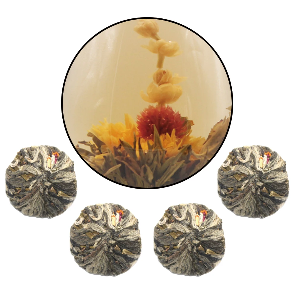 Factory Price Handmade Bloom Tea Ball, Jasmine Fairy, Chinese Blossom Flowering Tea With Different Types Blooming Tea