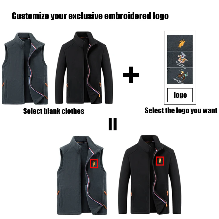 Thickened custom men anorak windbreaker sport jacket stand collar polar fleece coat jacket for man