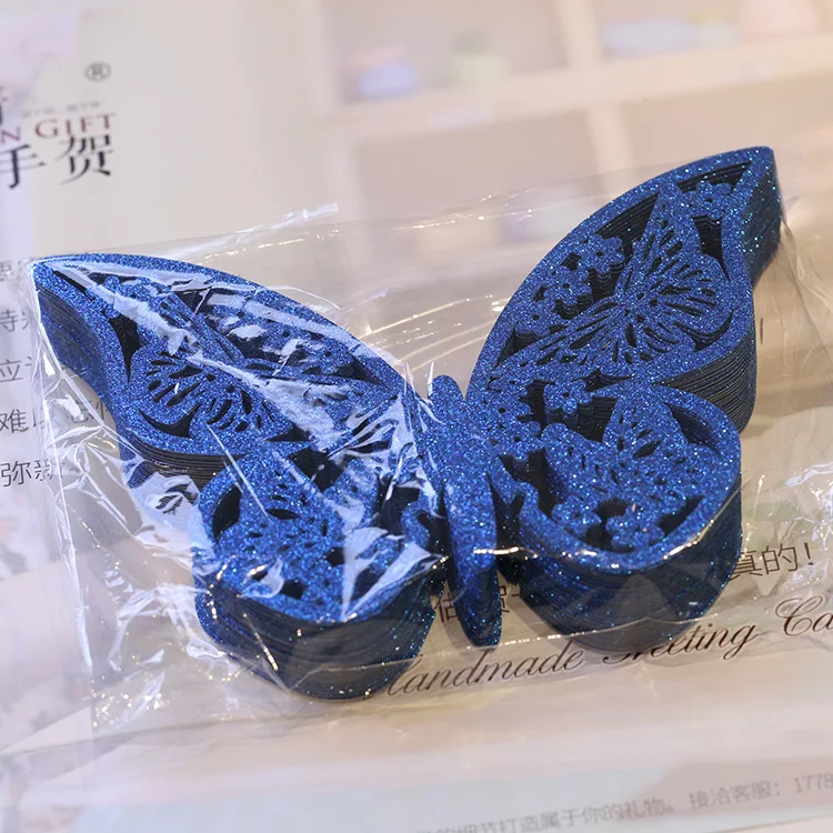 Aegean Gift Glitter Paper Butterfly Laser Cut 20*13cm Party Birthday Decoration Topper 3d Wall Decor Butterflies
