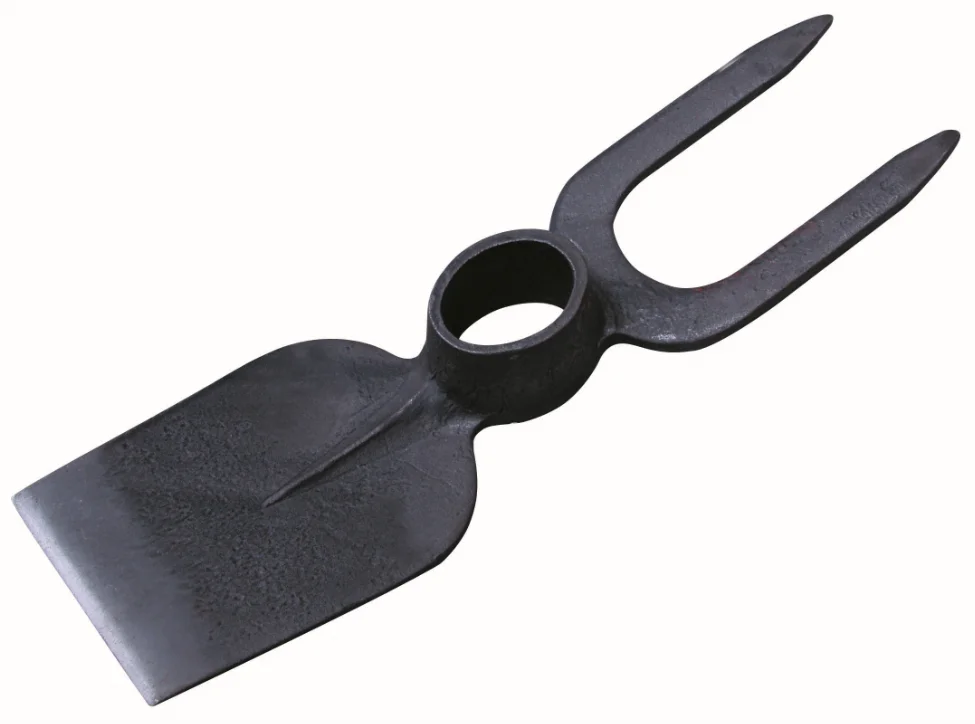 HK28F Wholesale Weeding Hand Tool Multipurpose Double Head Sturdy Garden Fork Hoe With Wooden Handle
