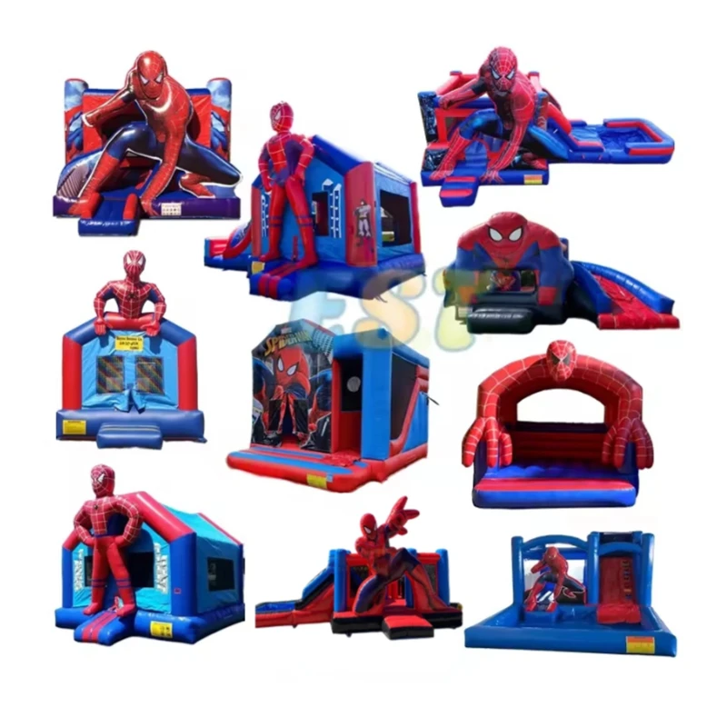 Children inflable castillo inflatable spiderman jumping castle brincolines spider man with slide combo bouncer bouncy castle