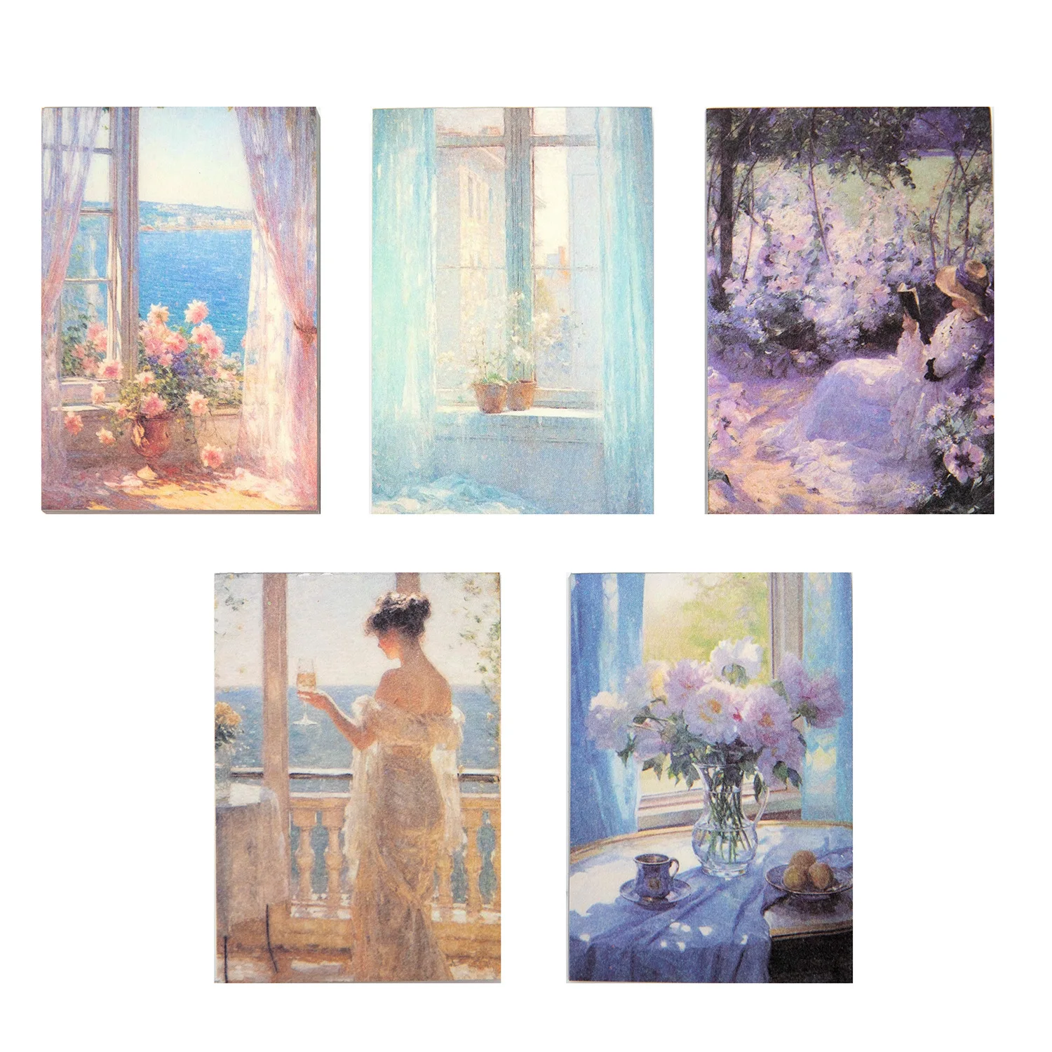 100pcs/pack Material Paperback Clouds Sunset Series Retro Literary Oil Painting Handbook Material