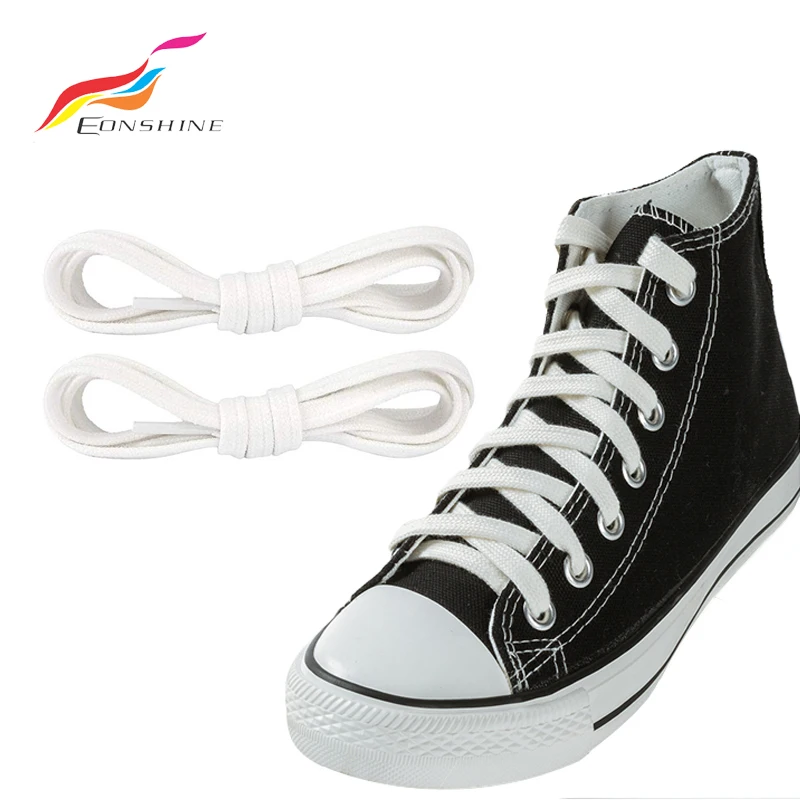 Durable 8mm Wide 120cm Long Flat Hollow Pure Cotton Material Shoelaces for Running Shoes