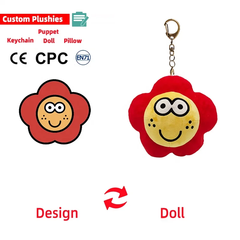 Personalized Design Small Stuffed Animal Keychain Toys Custom Plush Toy Keychain