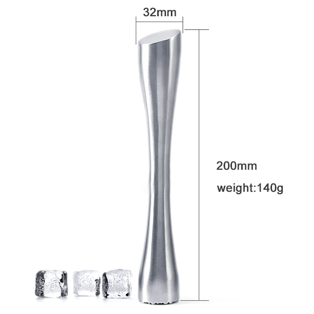 Amazon Hot Sale Lemon Masher Stir Cocktail Muddler Bartending Stirrers Stainless Steel Broken Popsicle