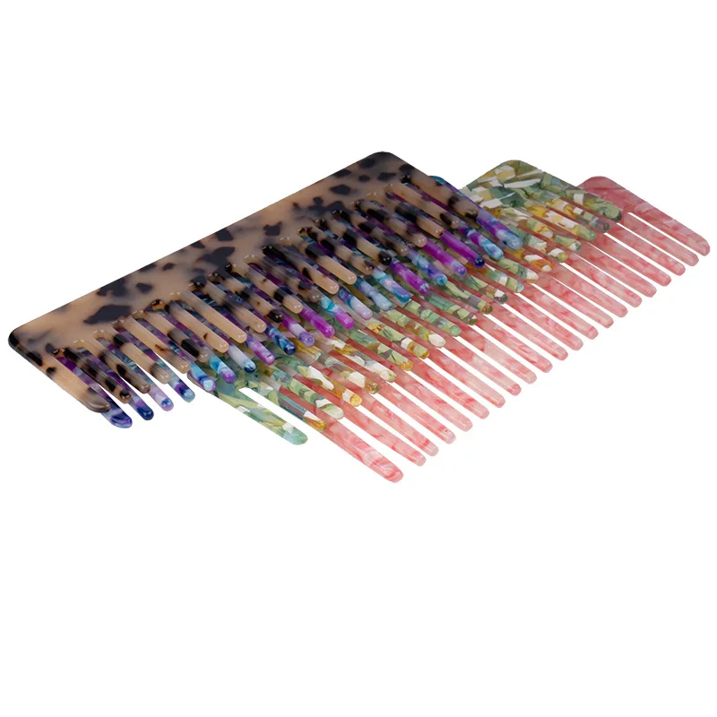 Hot Sell Wide Tooth Comb Cellulose Acetate Comb Free Sample OEM Branding Hair Comb