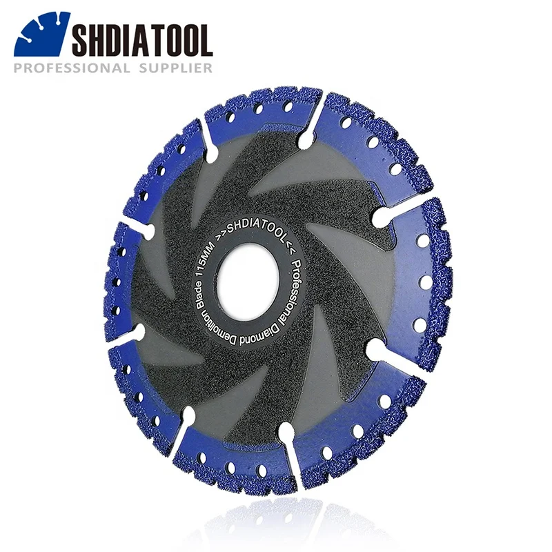 SHDIATOOL Dia 115mm Wholesale Vacuum Brazed Diamond Demolition Metal Saw Blade Cast Iron Rebar Cutting Blade for All Purpose