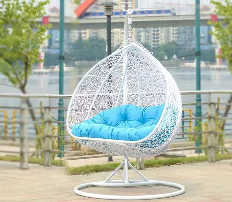VANRIOS wholesale Patio Moder Indoor Outdoor Bedroom Metal Egg Circle Swing Hammock Hanging chair outdoor furniture rattan rope