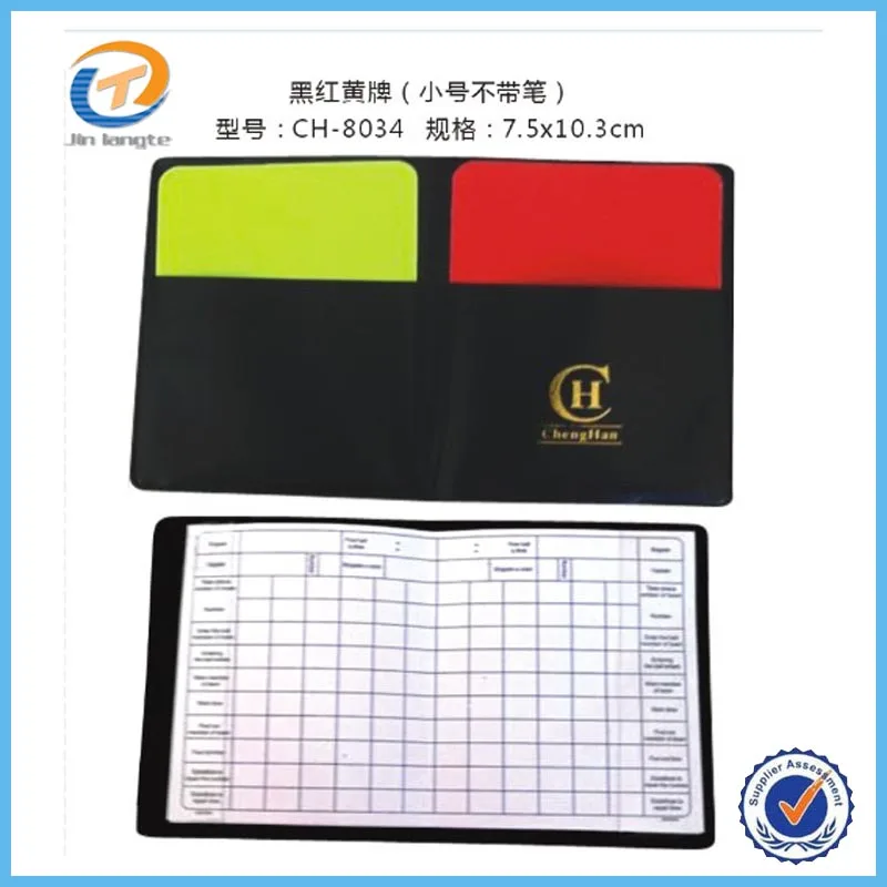 Wholesale Referee Cards Notebook PVC Soccer Warning Cards Referee Couch Foul Yellow Red Cards Football Soccer Training Equipment