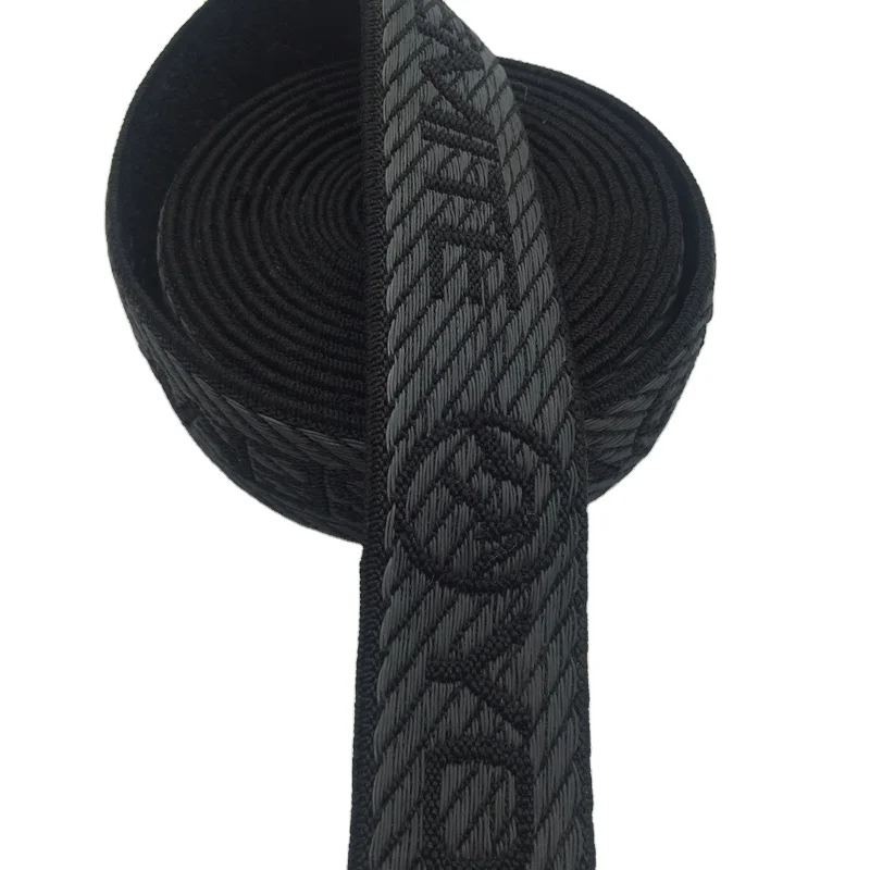 
Black Jacquard Elastic waistband Rubber Grip Non-slip Elastic Band for Garment 