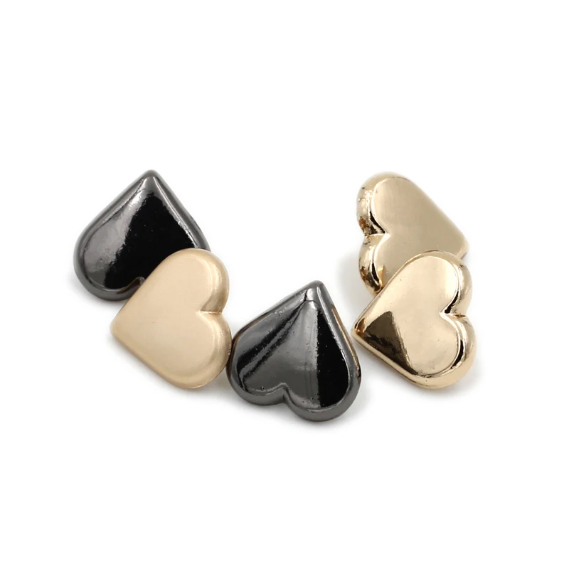 fancy heart shape metal button for blouses