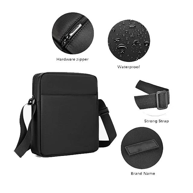 BSCI custom sacoche homme fashion wholesale boys male waterproof polyester fabric crossbody shoulder bag