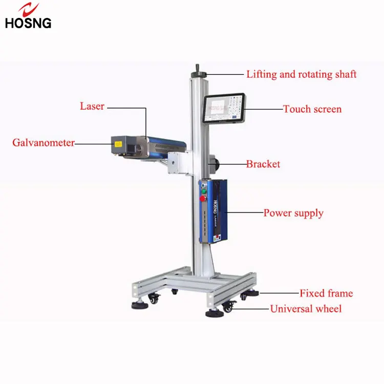 Flying Laser Marking Machine 60w CO2 Laser Marking Machine Laser Marking Machine Metal
