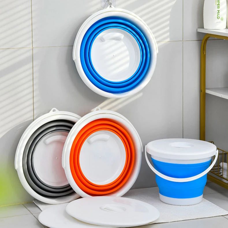 5L 10L Collapsible Foldable Plastic Bucket Camping Foldable Water Bucket for Camping Hiking Home Folding Fishing Bucket