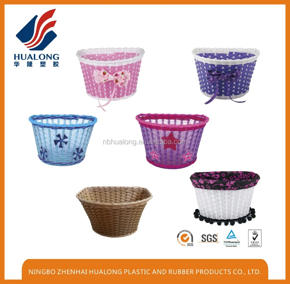 vintage baby kids front bicycle rattan rack folding basket detachable wholesale black