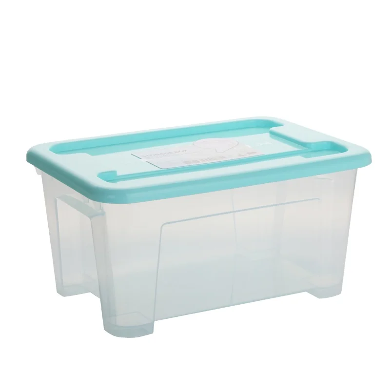 Для домашнего использования Удобный многофункциональный с крышкой прозрачный большой пластиковый ящик для хранения одежды