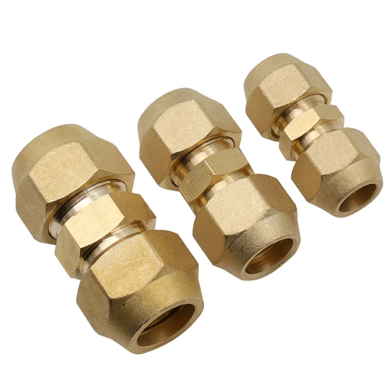 Air Conditioner Copper Pipe Fitting 1/4 3/8 1/2 Tube Forged Brass Flare Fitting For Plumbing And HVAC