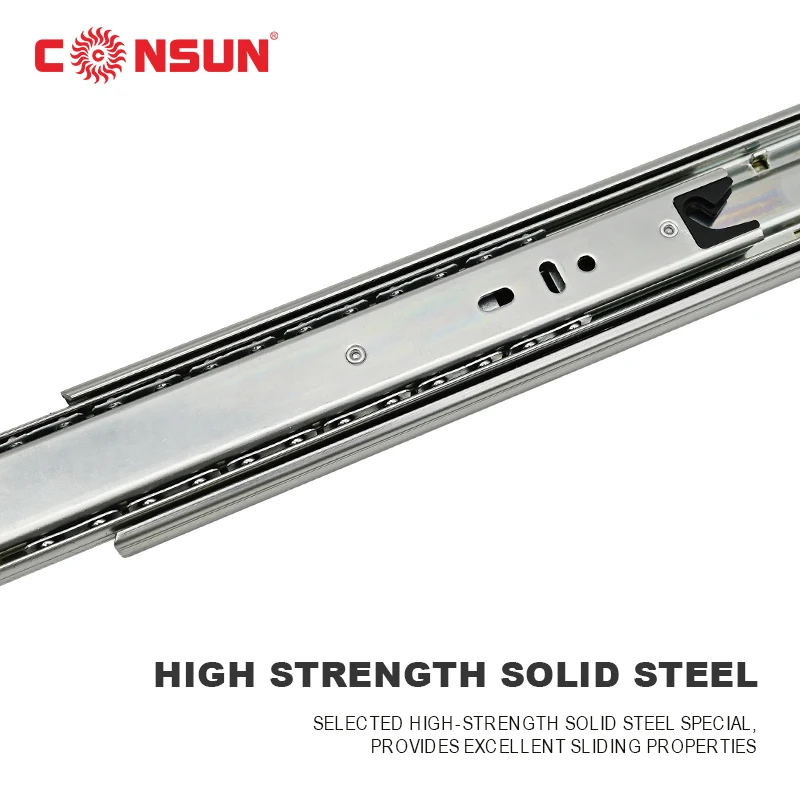 CONSUN Telescopic soft close mount Interlocking anti tipping drawer slides