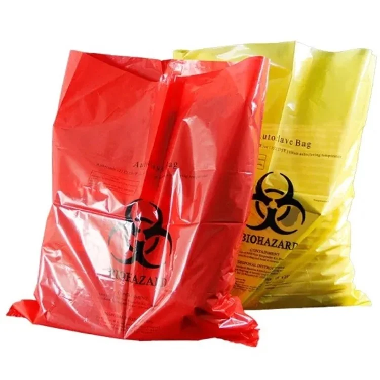 Cheap red yellow   Biohazard medical clinical trash liner  disposal infectious waste bags
