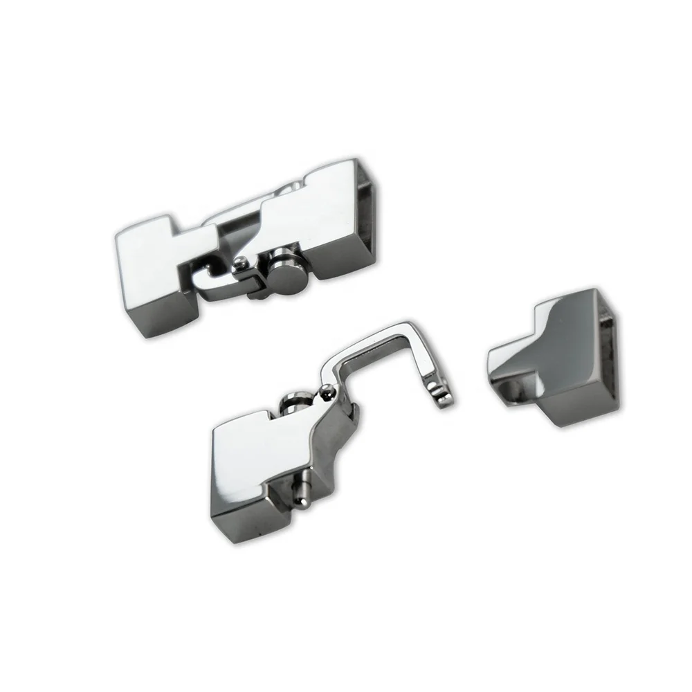 VEROMCA 12*4mm High Quality  Polish Bracelet Clasp For Square Bracelet Stainless Steel Connector Clasp