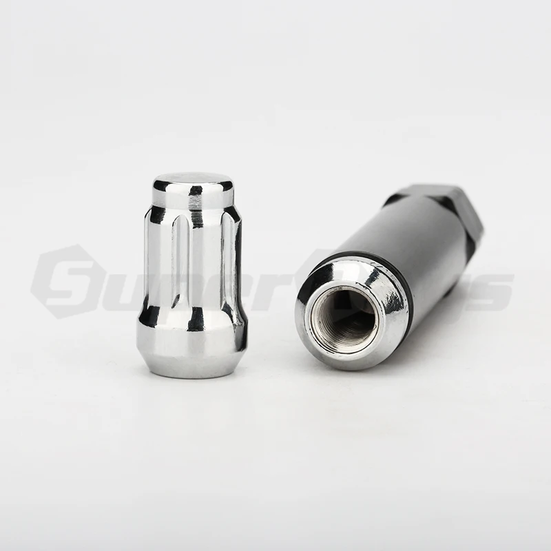 IRAYS  N090 Black Chrome Wheel  Nuts  6 Spline steel  Wheel lug nuts