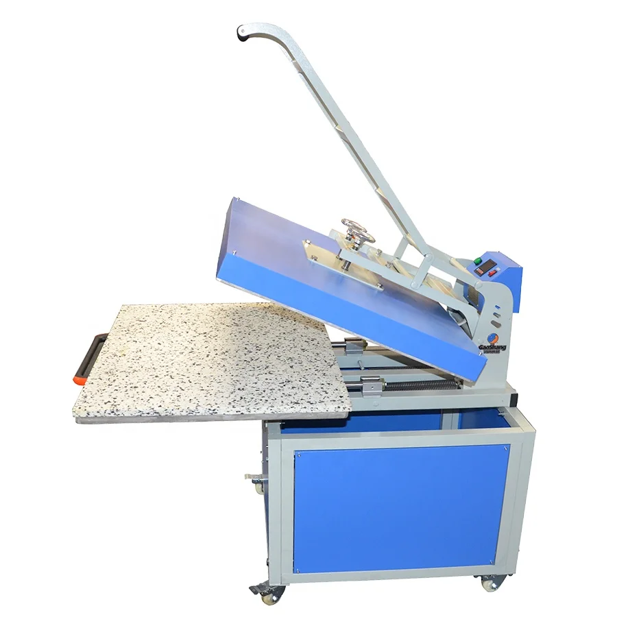 Manual operation hand force clamp-shell large printing size textile thermol heat press machine for 80x100cm