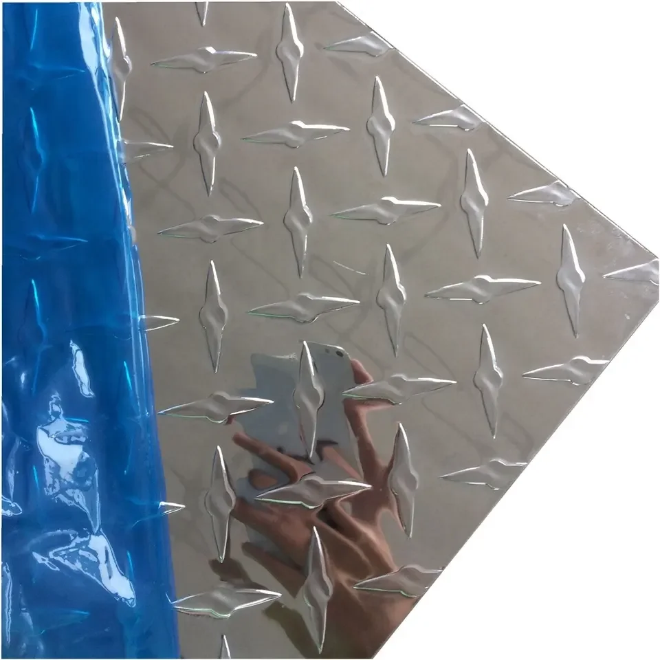 Five Bars Alloy Embossed Checker Tread Sheet Kitchen Utensils 3003 3004 1050 1060 6061 5052 Aluminium Checkered Aluminum Sheet