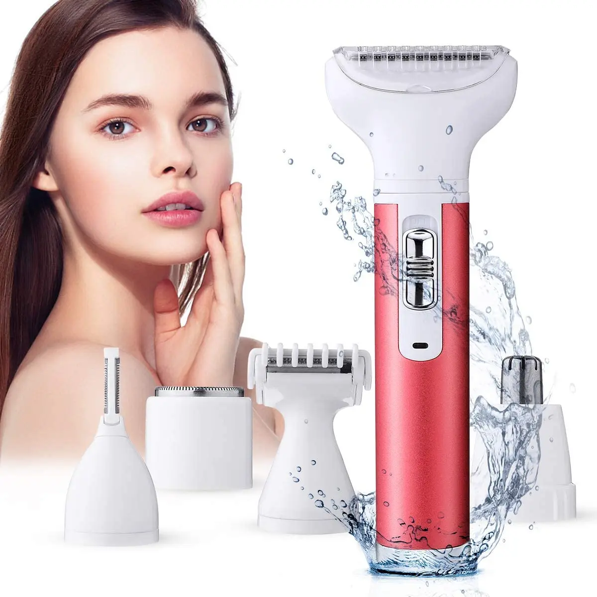 
Hair Remover Bikini Trimmer 5 in 1 Rechargeable Hair Epilator Lady Shaver 