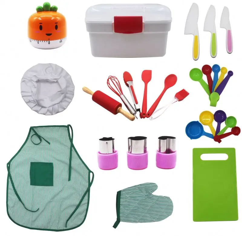 wholesale custom Kitchen Gadgets Wholesale Kids Baking Set Toys Silicone Baking Tool Set Kitchen Utensil Set