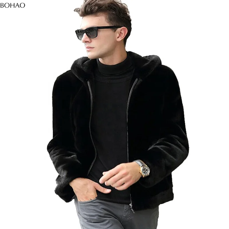 
Hot New Design Jacket Mink Fur Short Hair Men Coat 