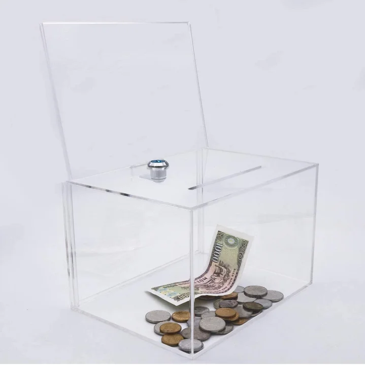 Label Clip  Acrylic Donation Boxes Charity Charity Donation Ball Box