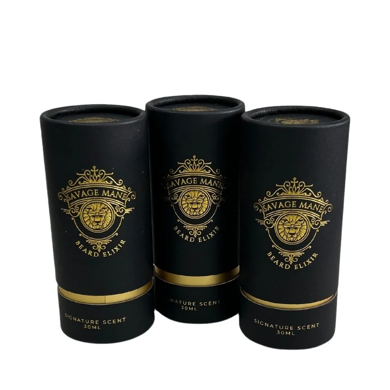 Custom Essential Oil Brand Design Craft Paper Packaging Tube for Tea Light Candle Cylindrical Jar Gift Box for Cosmetics