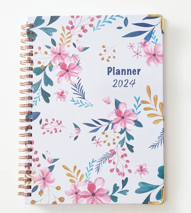 2025 Spiral Handbook and Planner Daily Notebook Side-by-Side Index Page English Weekly Calendar Annual Calendar Coil Notebook