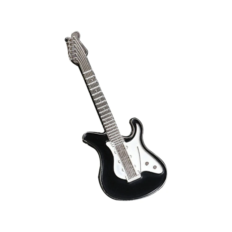 Custom Funny Bass Guitar Enamel Pin Small Musical Instrument Cute Cartoon Lapel Pin Metal Decorative Brooches Metal Badge