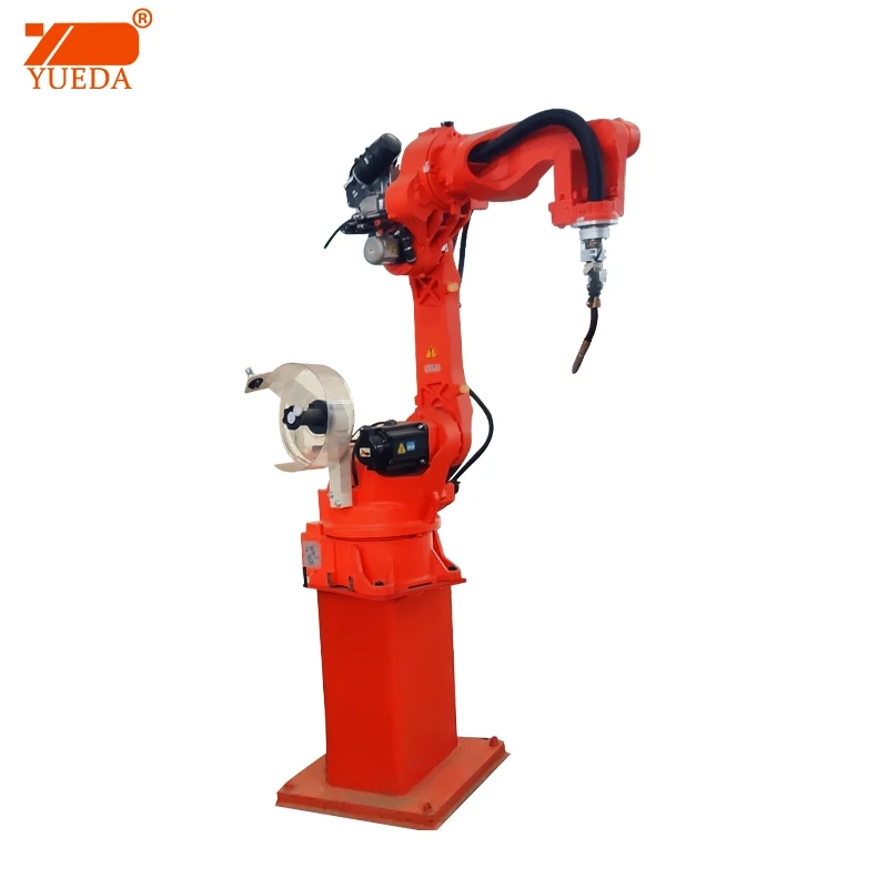 Auto CO2 MIG MAG Welding Robot With Megmeet CM350 Welder And Head And Tail Welding Positioner Workstation