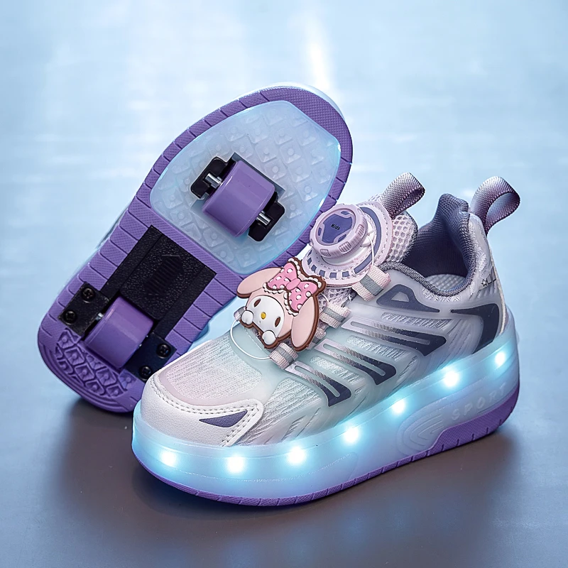 Kids Roller Skate Shoes Boy Girl Sneakers with Wheels Become Sport Sneaker with Led for Christmas Birthday Children Show Gift